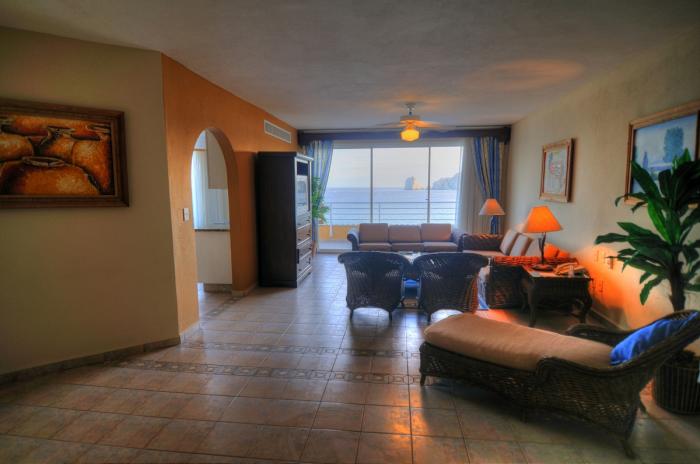 Spacious Living Room With Land's End View
